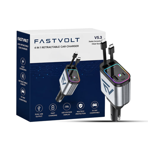 FastVolt™ - 4 In 1 Retractable Car Charger
