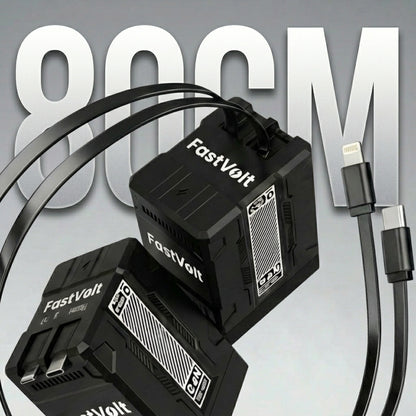 FastVolt Retractable Cable Tangle Free Design - iPhone Android Charger Pakistan