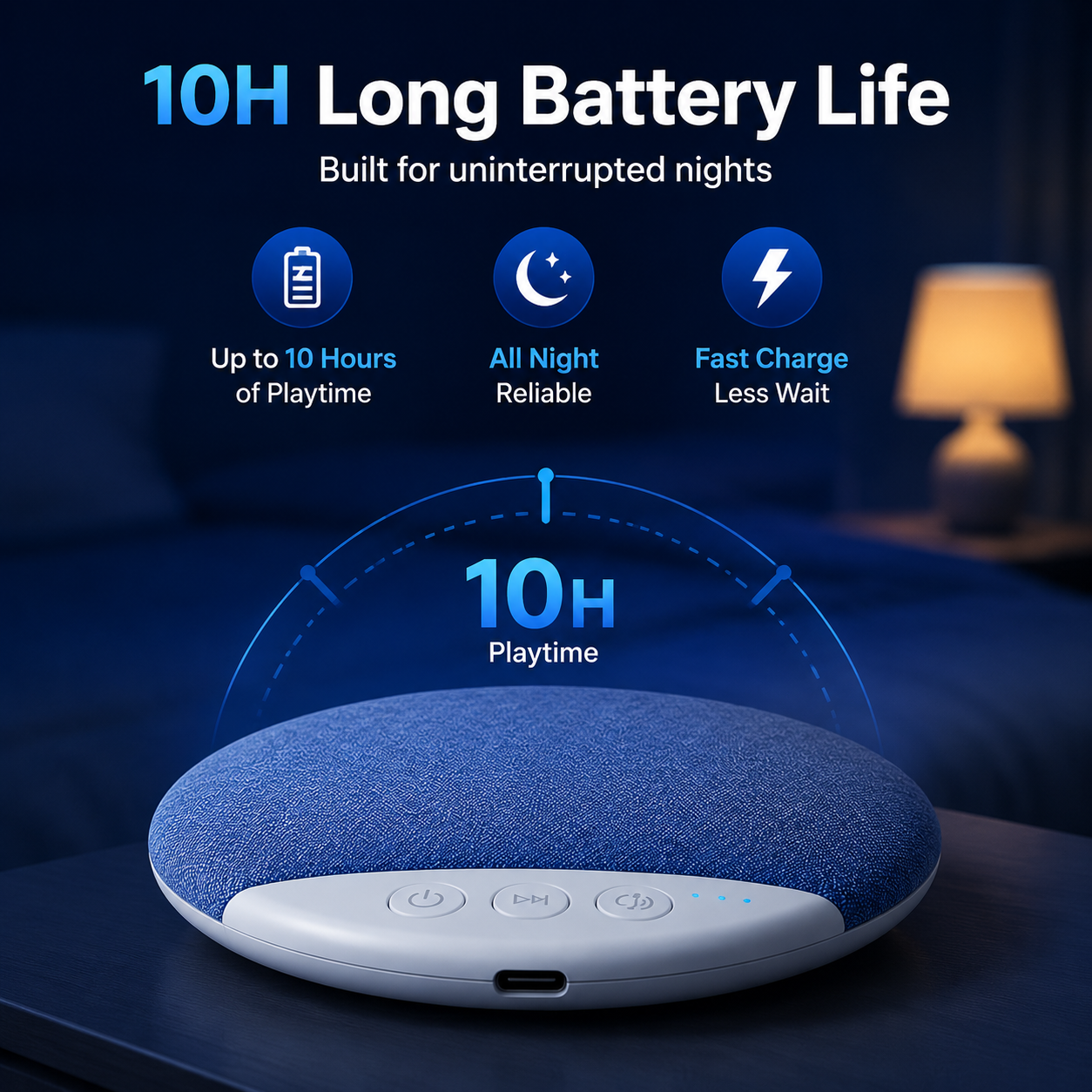 FastVolt™ SomniaWave Premium Pillow Speaker