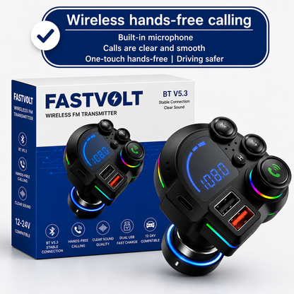 FastVolt AirLink™ 3 in 1 Bluetooth Car Adapter