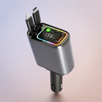 FastVolt™ - 4 In 1 Retractable Car Charger