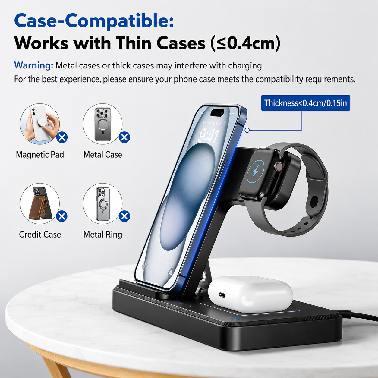 FastVolt™ Portable 3-in-1 Wireless Charger