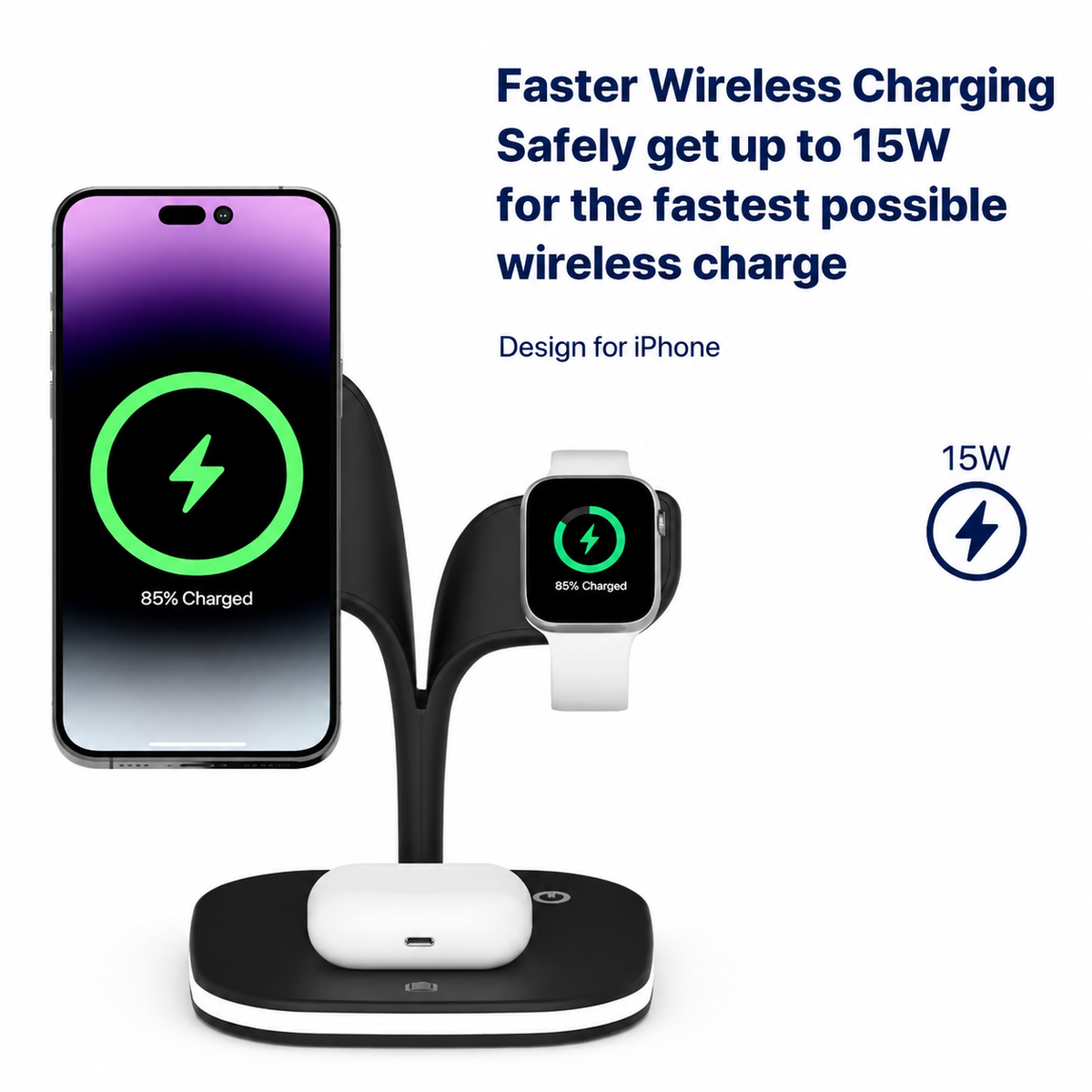 FastVolt™ 3-in-1 Magsafe Charging Stand with LED Light