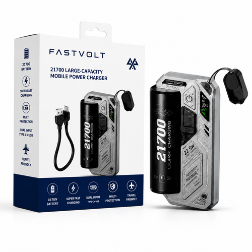 FastVolt™ 21700 Large-Capacity Mobile Power Charger