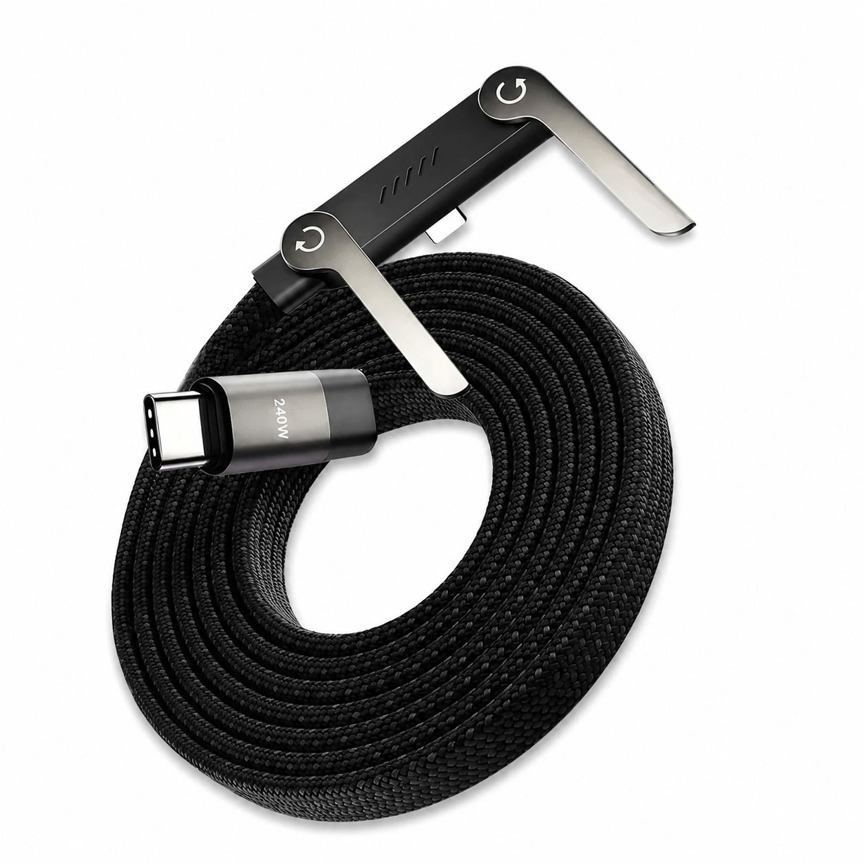 FastVolt™ 240W Type C Charging Cable with Built-in Phone Stand