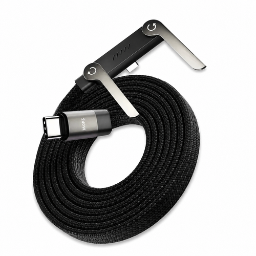 FastVolt™ 240W Type C Charging Cable with Built-in Phone Stand