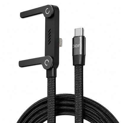 FastVolt™ 240W Type C Charging Cable with Built-in Phone Stand