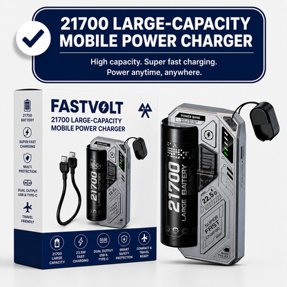 FastVolt™ 21700 Large-Capacity Mobile Power Charger