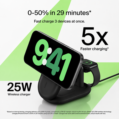 FastVolt™ MagFold Pro 3-in-1 Wireless Charger