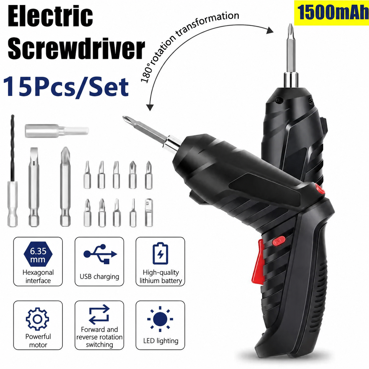 FastVolt™ Cordless Electric Screwdriver Set