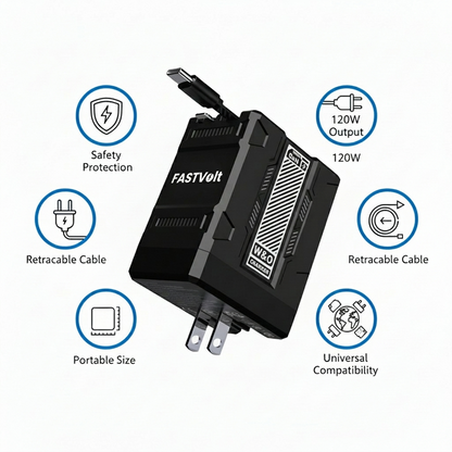 FastVolt 2 in 1 Retractable Charger Product Box - Buy Online Pakistan