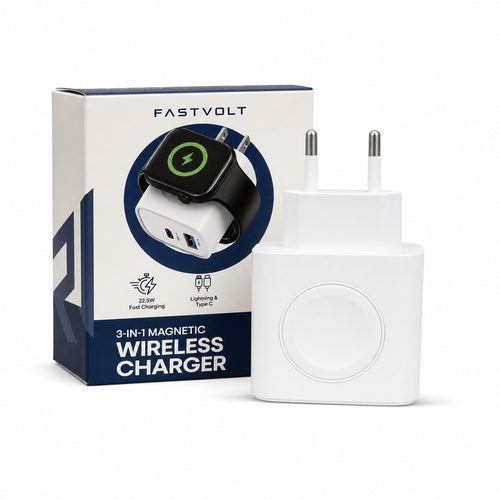 3-in-1 Magnetic Wireless Cordless PD USB-C Wall Charger