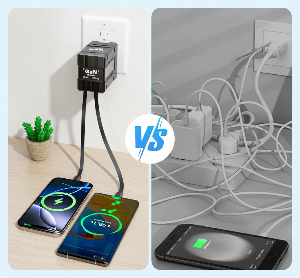 FastVolt 2 in 1 Charger Cable Extended View - Compact Fast Charger Pakistan