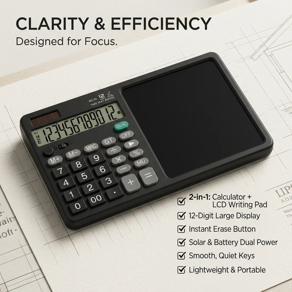 FastVolt™ - 2 In 1 Calculator & Writing Pad