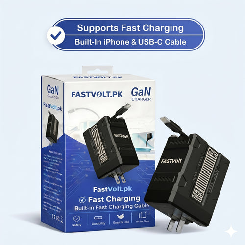 FastVolt 2 in 1 Retractable Charger Cable - Fast Charging Pakistan